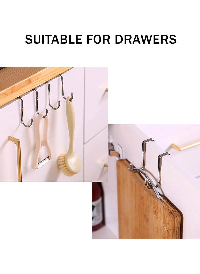 Oasisgalore 2 Pcs Over Door Hooks, S-Shaped Shower & Towel Hooks for Kitchen, Bathroom & Closet (Silver)  - Image 5
