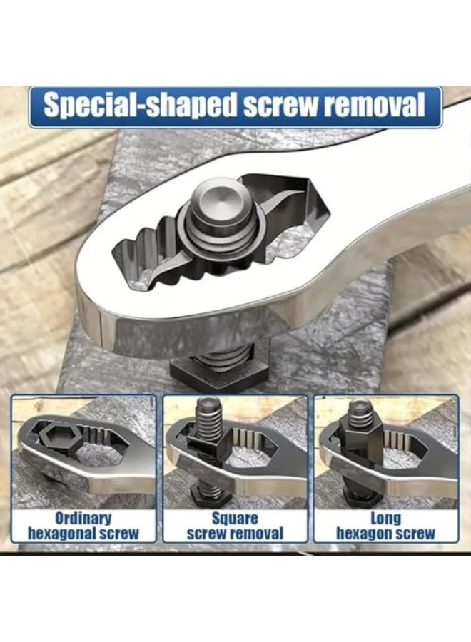 Adjustable Wrench Multi-functional Double Ended Wrench Tools for Home and Car Repair Working in Tight Spaces,Style 3 - Image 4