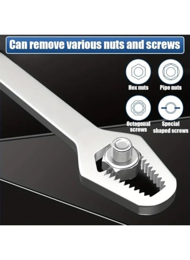 Adjustable Wrench Multi-functional Double Ended Wrench Tools for Home and Car Repair Working in Tight Spaces,Style 3 - Image 2