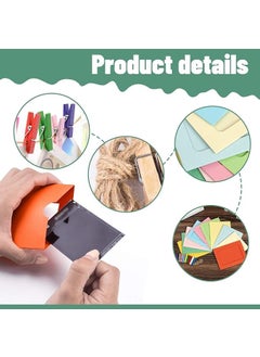 WOODONICK STORE WOODONICK Paper Photo Frame with Clips and Thread Cardboard Picture Frames with Clips and Strings Colorful DIY Clip Photo Holders Photo Hanging Display Kit Wall Decor for HomePartyOffice 10PCs  - Image 4