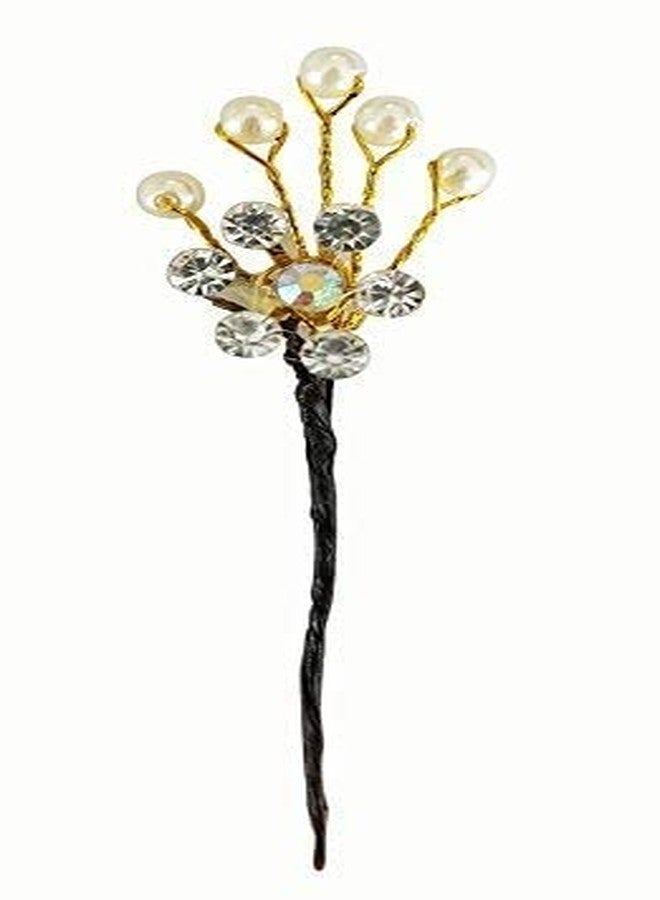 Ekan Juda Pin For Hair Styling Stone Bun Styling Golden Color 10 Pcs For Women And Girls Pack Of 1 - Image 4