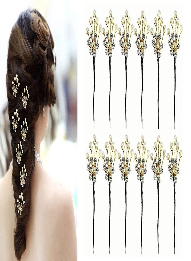 Ekan Juda Pin For Hair Styling Stone Bun Styling Golden Color 10 Pcs For Women And Girls Pack Of 1 - Image 1