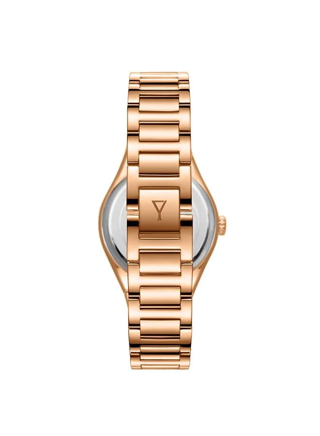 ECSTACY Ecstacy E23507-RBKMK Women's Analog Display Watch & Stainless Steel Strap Two Tone Rose Gold