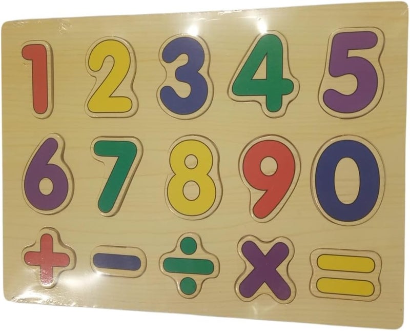 B&D Wooden Numbers and Math Symbols Puzzle Board