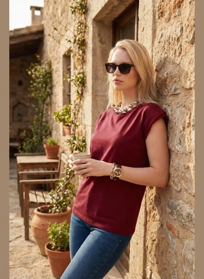 Lela Lela Cotton Crew Neck Sleeveless T-Shirt Women's T-SHIRT 5864019