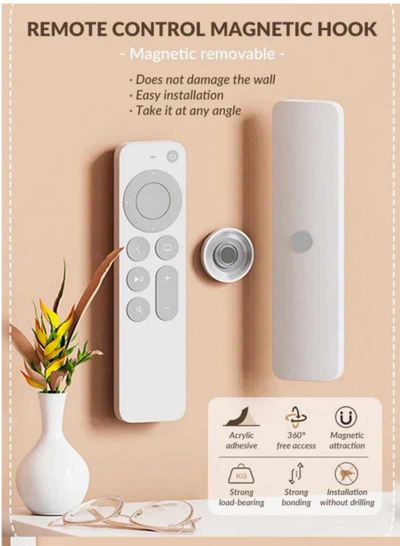 3 Pair Magnetic Hooks Wall Mount Strong Magnetic Remote Control Holder Invisible Fridge Sticker Storage Hooks Home Organizer White Hooks for Keys and Small Items - Image 2