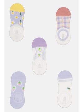 XOXO Women 5 Pairs Round Invisible  Non Terry Socks, Multicolor  - Image 1