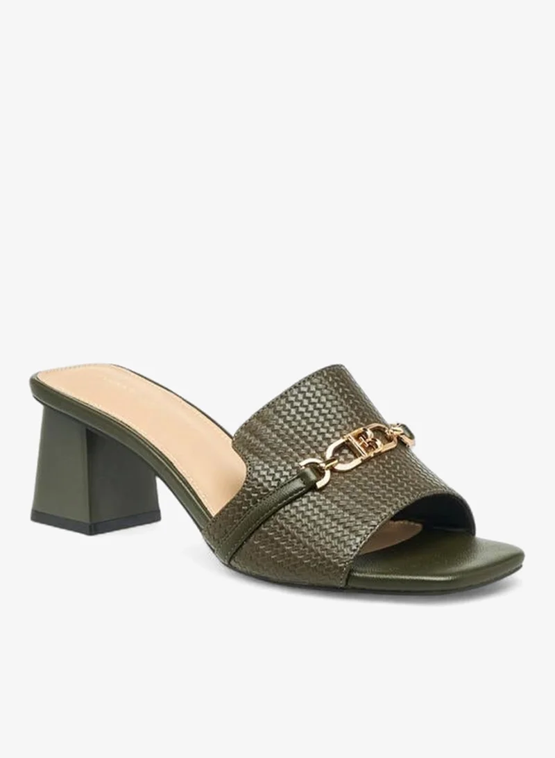 Flora Bella By Shoexpress Womens Textured Block Heel Sandals