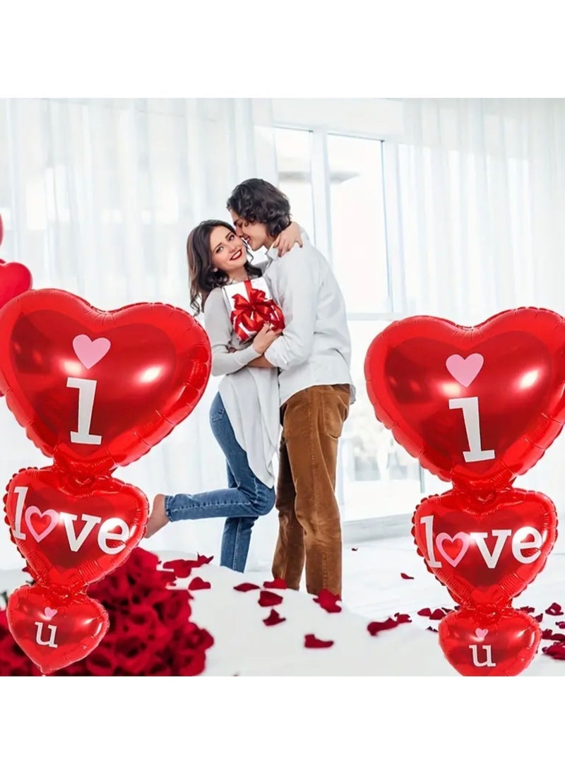 Just Quality 1pcs Romantic Valentine's Day Love Balloons - Heart-Shaped Aluminum Film Balloons with Red String - Perfect for Wedding Proposals and Party Decorations - Image 3