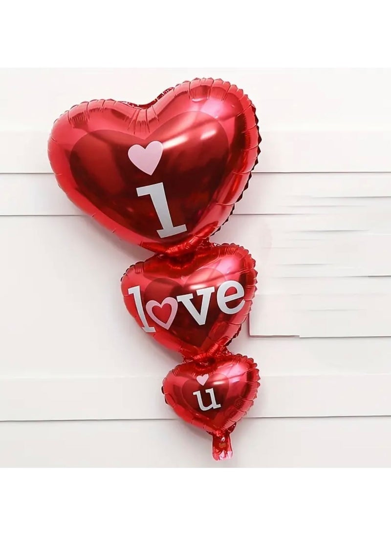 Just Quality 1pcs Romantic Valentine's Day Love Balloons - Heart-Shaped Aluminum Film Balloons with Red String - Perfect for Wedding Proposals and Party Decorations - Image 1