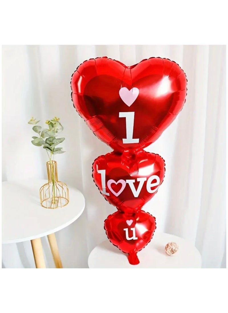 Just Quality 1pcs Romantic Valentine's Day Love Balloons - Heart-Shaped Aluminum Film Balloons with Red String - Perfect for Wedding Proposals and Party Decorations - Image 2