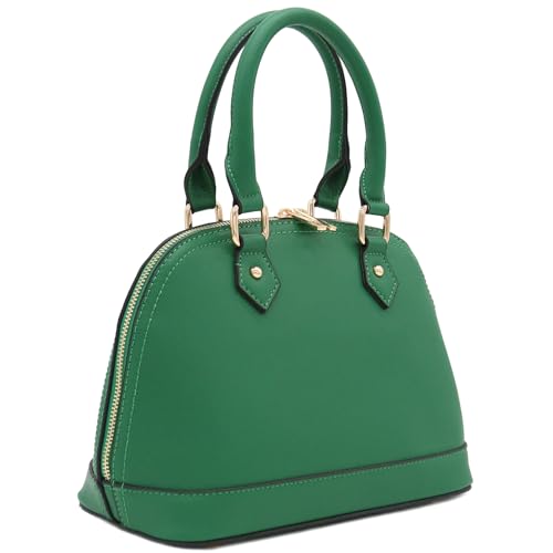 FashionPuzzle Zip-Around Classic Dome Satchel (Kelly Green) - Image 2