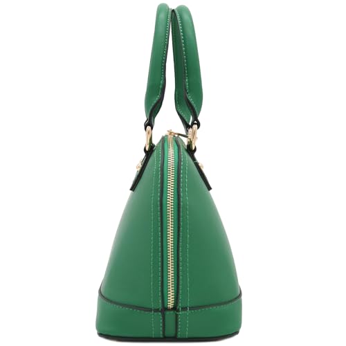 FashionPuzzle Zip-Around Classic Dome Satchel (Kelly Green) - Image 3