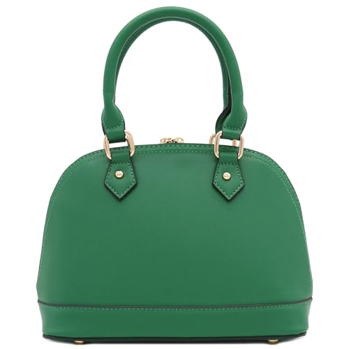 FashionPuzzle Zip-Around Classic Dome Satchel (Kelly Green) - Image 5