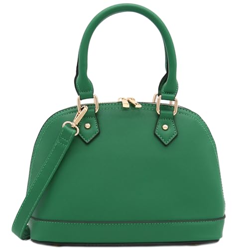 FashionPuzzle Zip-Around Classic Dome Satchel (Kelly Green) - Image 1