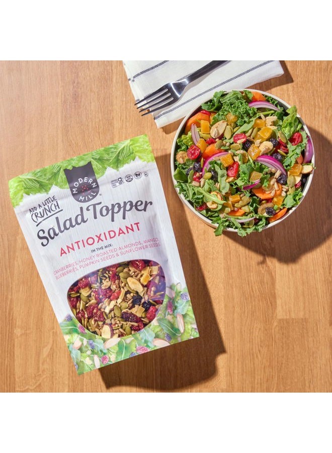 Modern Mill Antioxidant Salad Topper By Gourmet Nut - Mixed Nuts (Almonds), Dried Cranberries & Blueberries, Sunflower Seeds & Pumpkin Seeds - Gluten Free, Low Sodium, Kosher, Plant Protein, 12oz. Bag - Image 4