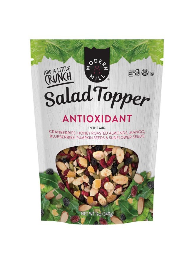 Modern Mill Antioxidant Salad Topper By Gourmet Nut - Mixed Nuts (Almonds), Dried Cranberries & Blueberries, Sunflower Seeds & Pumpkin Seeds - Gluten Free, Low Sodium, Kosher, Plant Protein, 12oz. Bag - Image 1