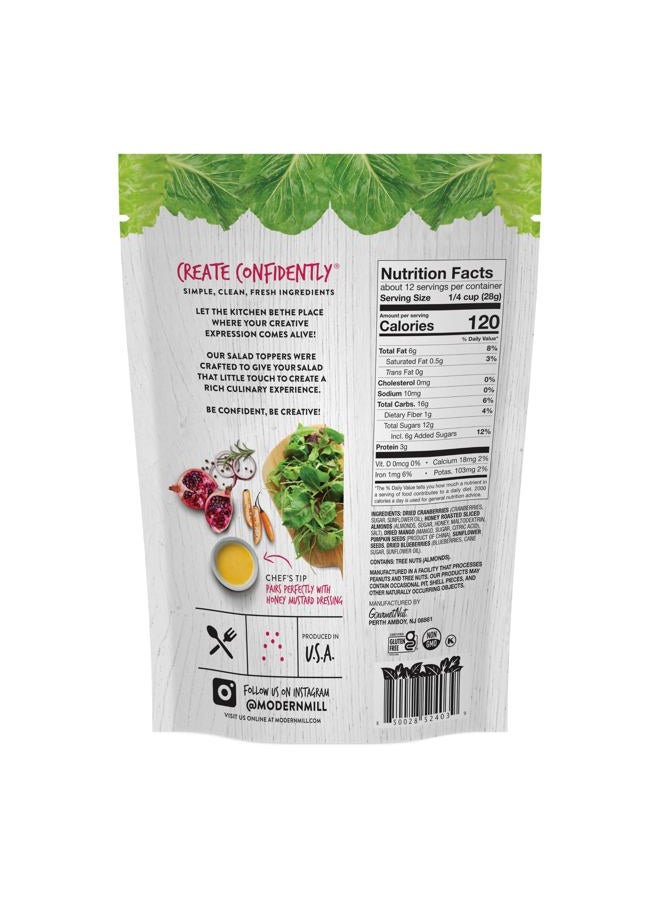 Modern Mill Antioxidant Salad Topper By Gourmet Nut - Mixed Nuts (Almonds), Dried Cranberries & Blueberries, Sunflower Seeds & Pumpkin Seeds - Gluten Free, Low Sodium, Kosher, Plant Protein, 12oz. Bag - Image 2