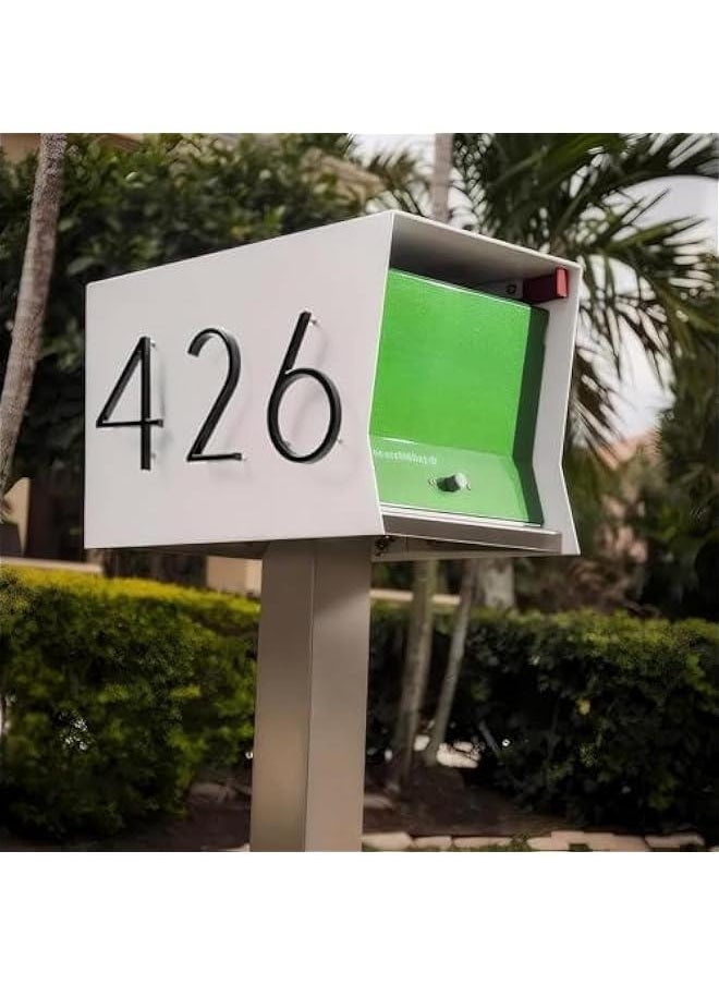 HOOKOR - Floating House Numbers for Outside, Metal Modern Address Numbers for House, Zinc Alloy Anti-Rust Home Address Numbers for Door Mailbox, High Gloss Black (8) - Image 1