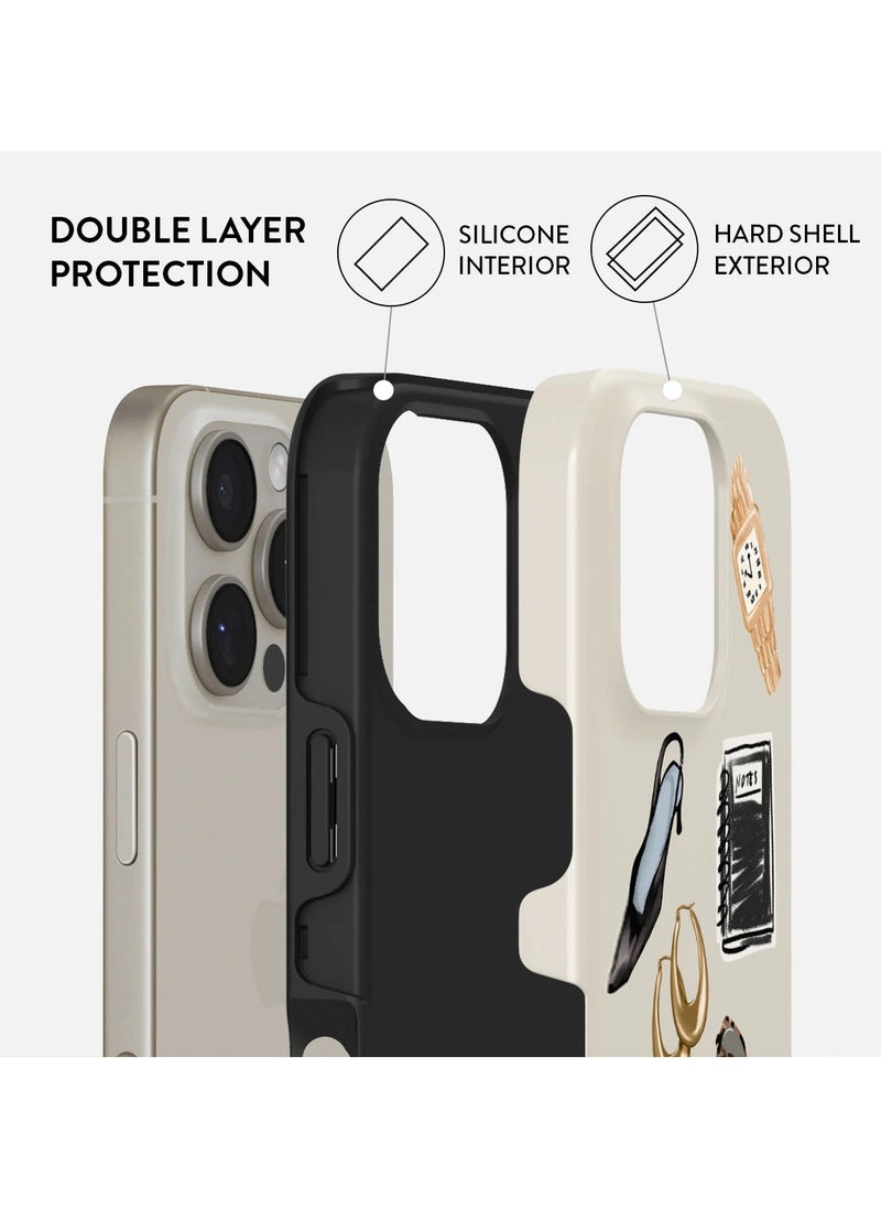 BURGA iPhone 16 Pro Max Case – 2-Piece Hard Shell + TPU Silicone Interior, Shock Absorption, Raised Bezel, Full Port Access, Never-Fading HQ Print – “Boss Babe” Design with Decorative Elements  - Image 2