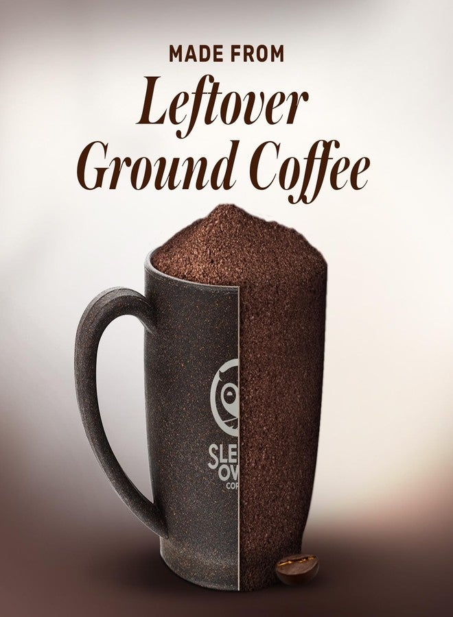 Sleepy Owl Coffee Mug with Lid | Crafted from Used Coffee Grounds | Eco-Friendly & Sustainable Cup | Microwave Safe | Spill Proof | Travel Friendly | Office | Home | Premium Gift | 370ml 1 Piece - Image 2