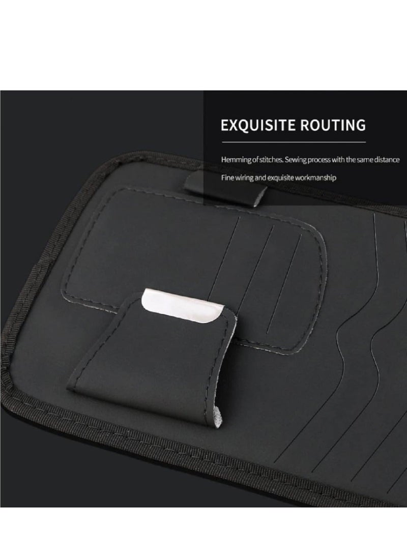 Y&D Car Sun Visor Interior Accessories Cards, 2 Pack Storage Accessory. Safely Store Your Sunglasses, Pens, Cards with 8 CD or DVD Sleeves (Black)  - Image 3
