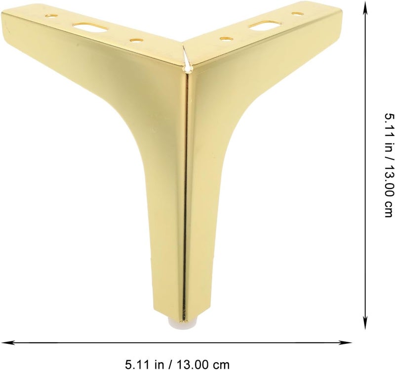 Garneck 4pcs Metal Triangle Furniture Legs Sofa Support for Cabinet Dresser Coffee Table, Gold 13cm Replacement Feet for Bathroom Vanity and Stool - Image 2