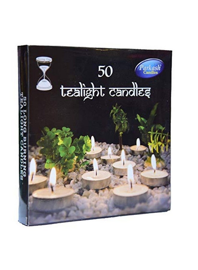 Parkash Candles Wax Tealight Candles, Pack of 50 - Image 1
