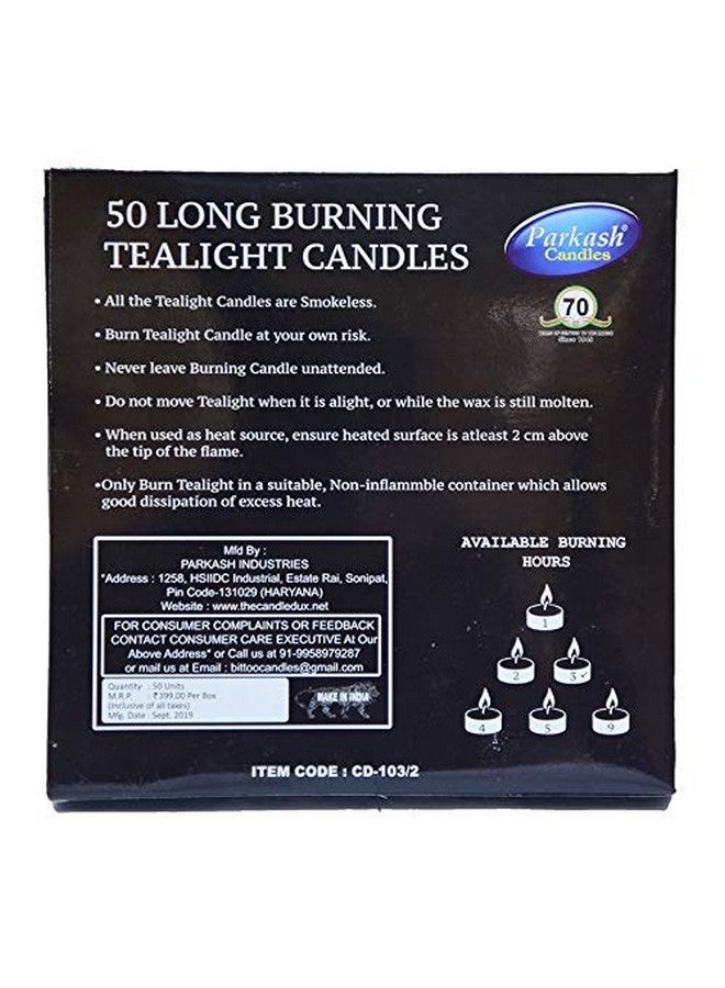 Parkash Candles Wax Tealight Candles, Pack of 50 - Image 4