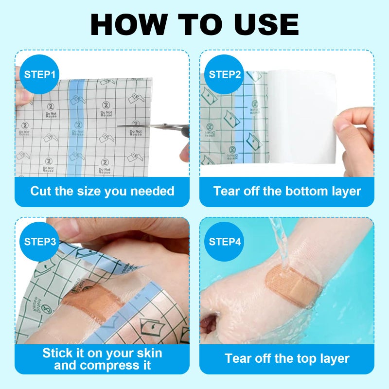 Autdor Tattoo Aftercare Bandage Autdor 2 Rolls 6"x 2 Yard Second Skin Tattoo Cover Up Patch Waterproof Tattoo Bandages Breathable Tattoo Cover Up Tape Transparent Tattoo Wrap for Tattoo Cover Protection Film - Image 2