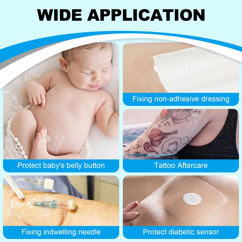 Autdor Tattoo Aftercare Bandage Autdor 2 Rolls 6"x 2 Yard Second Skin Tattoo Cover Up Patch Waterproof Tattoo Bandages Breathable Tattoo Cover Up Tape Transparent Tattoo Wrap for Tattoo Cover Protection Film - Image 5