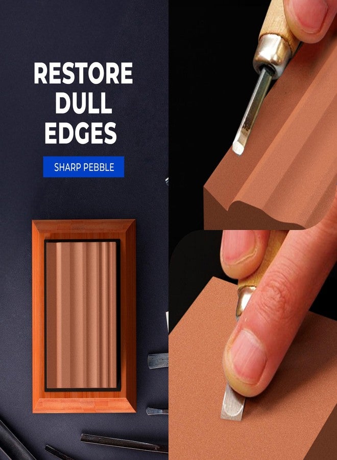 Sharp Pebble Whetstones Wood Carvers Sharpener-Dual Grit Sharpening Stones Grit 400 & 1000- Waterstone Sharpener for Woodworking, Wood Carving Tools, Chisels & Gouges with Non Slip Bamboo Base - Image 5