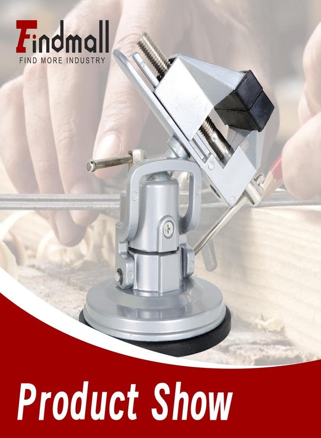 findmall Suction Vacuum Base Vise Portable Base Vise 3.15" Jaw Width Pivots Multi-Angle Rotate 360° Fit for Various Smooth Work Surfaces - Image 3