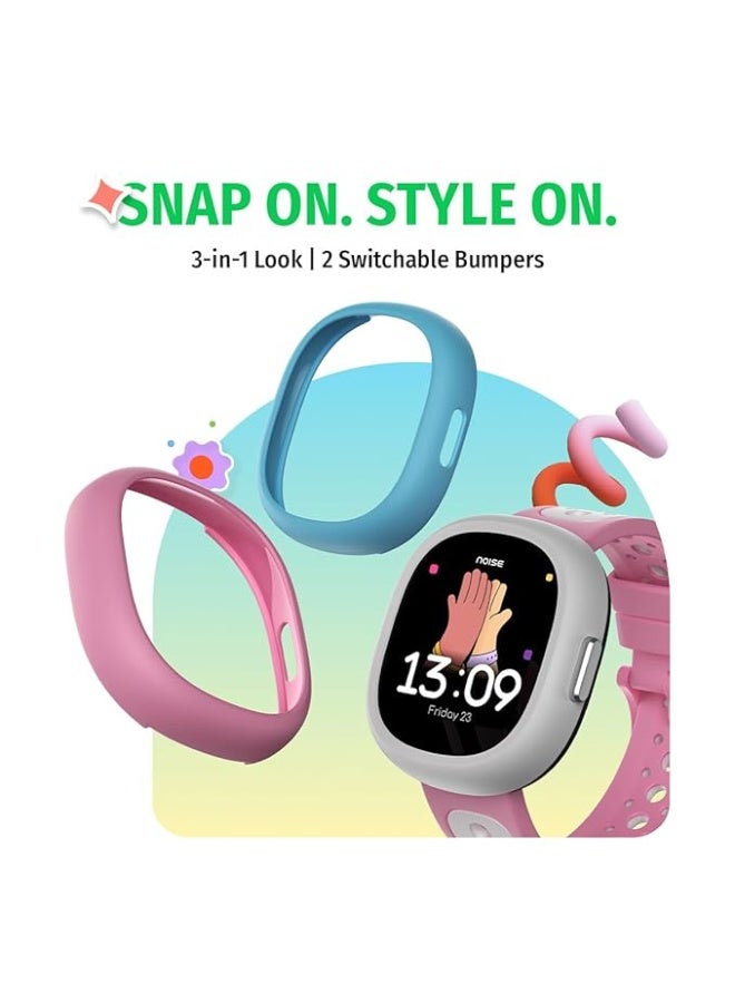 Noise Junior Champ 3 Smart Watch for Kids | 3-in-1 Look with 2 Switchable Bumpers, in-Built Learning Hub, Habit Builder, Exam & School Mode, SOS, 100+ Cloud Faces, Parental Control(Astro Orbit) - Image 2