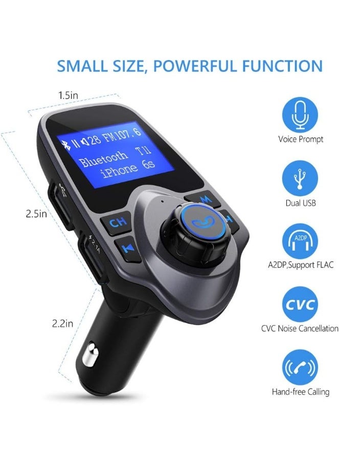 Allison Wireless Bluetooth FM Transmitter Handsfree Car Kit MP3 Player Wireless Bluetooth Adapter with Dual USB Port Car Kit - Image 2