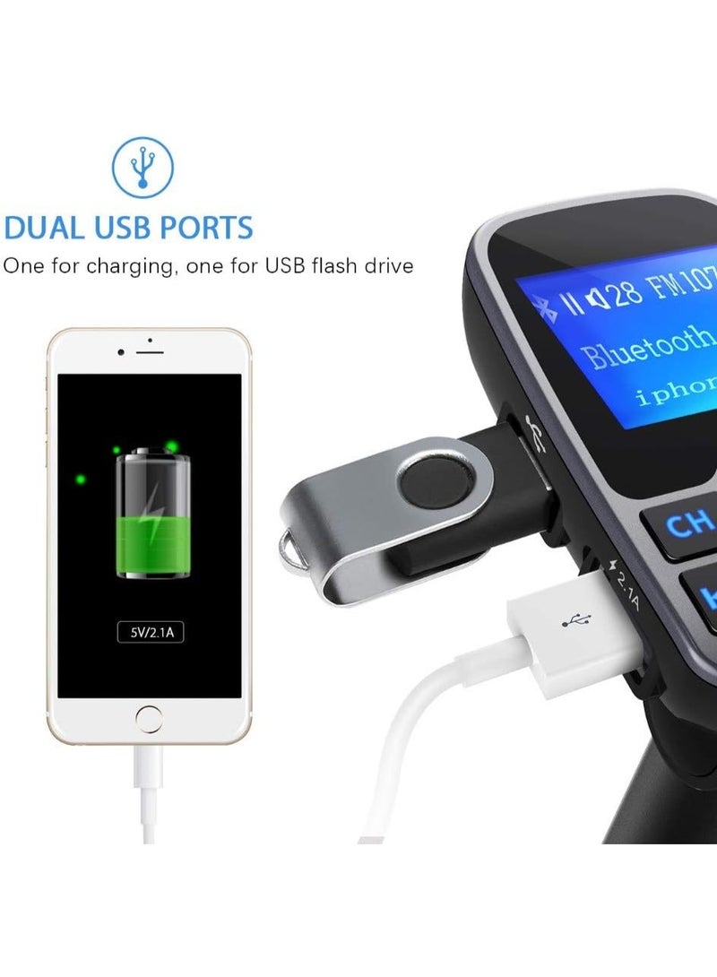 Allison Wireless Bluetooth FM Transmitter Handsfree Car Kit MP3 Player Wireless Bluetooth Adapter with Dual USB Port Car Kit - Image 3