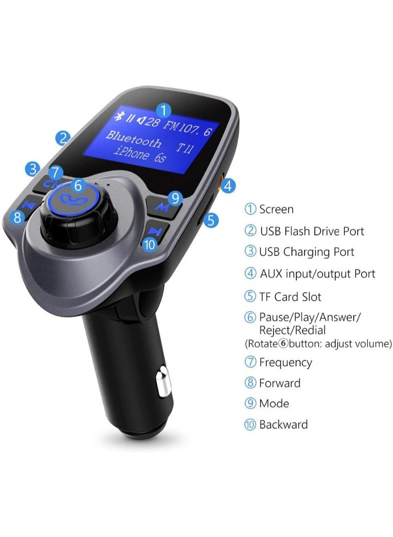 Allison Wireless Bluetooth FM Transmitter Handsfree Car Kit MP3 Player Wireless Bluetooth Adapter with Dual USB Port Car Kit - Image 4