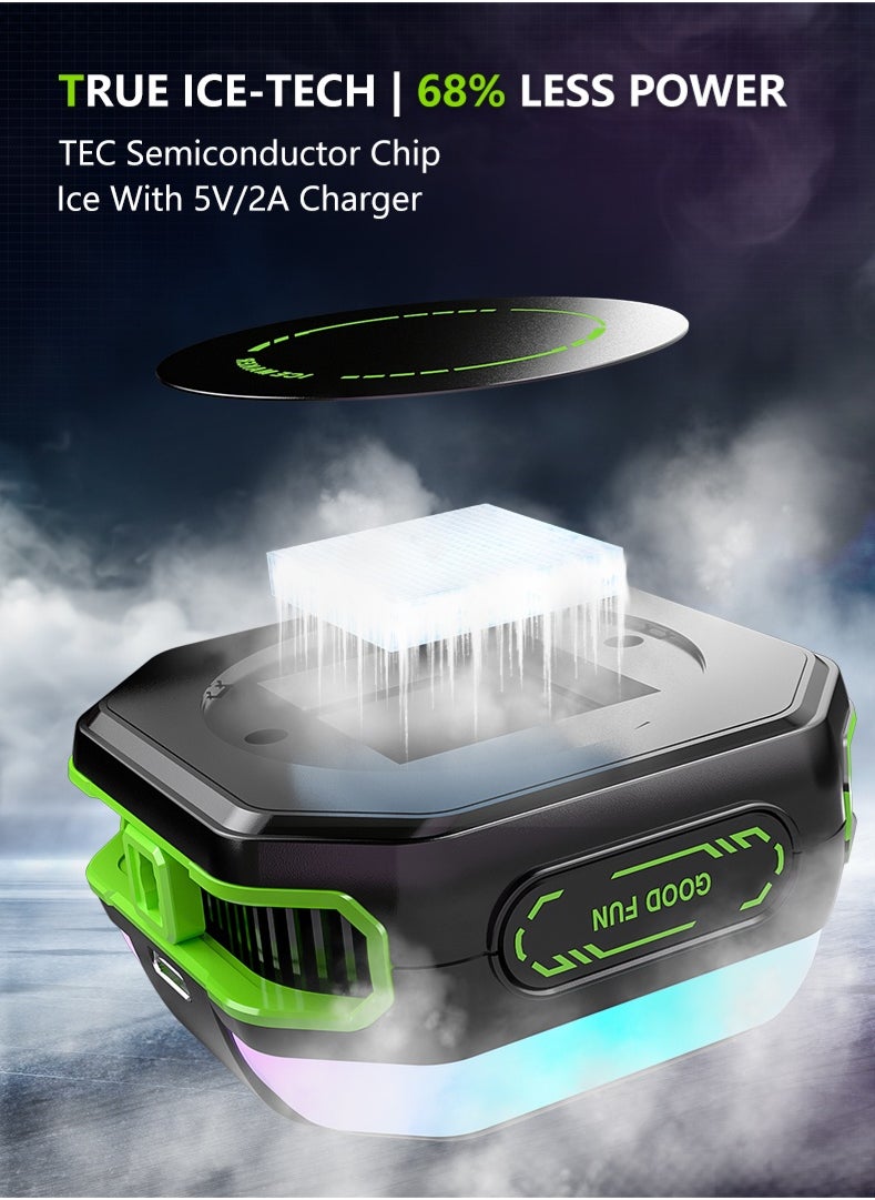 Phone Cooler, Low-Power Cryo Fan, Alloy Ventilation Ducts, Magnetic/Clip Dual-Mode, 3-Gear Smart Temp Control, Quiet Noise Reduction, Colorful LED Temp Display - Cools for Gaming, Streaming, Videos, News, Reading - TikTok YouTube Instagram Compatible (iOS/Android)