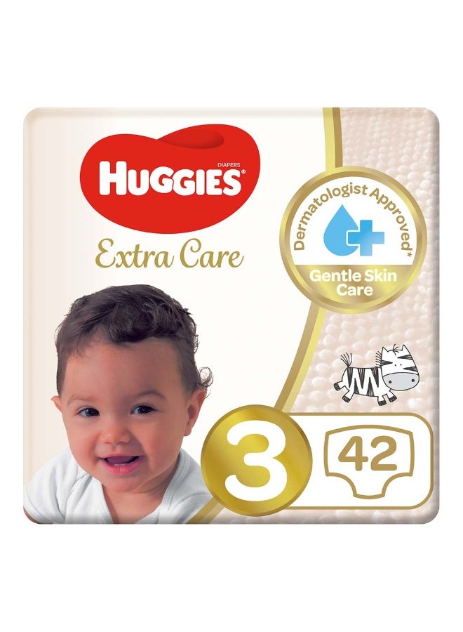HUGGIES Extra Care Baby Diapers, Size 3, 4-9Kg, Value Pack of 42’s