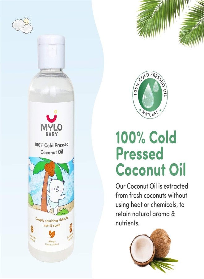 Mylo Baby 100% Cold Pressed Coconut Oil for Baby Massage, Soft Skin & Healthy Hair | Pure, Natural and Safe for New Borns with Vitamin E, Vitamin K and Fatty Acid | 200 ml (Pack of 2) - Image 3