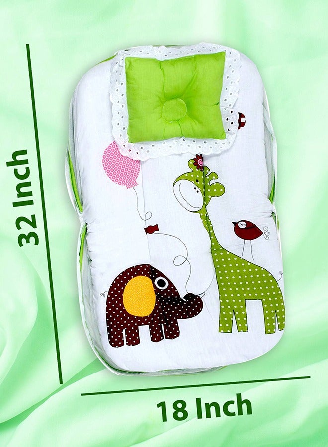 Superminis Digital Print Cotton Bedding Set Thick Base Foldable Blue With Mosquito Net And Head Pillow  Zip Closure - Image 5