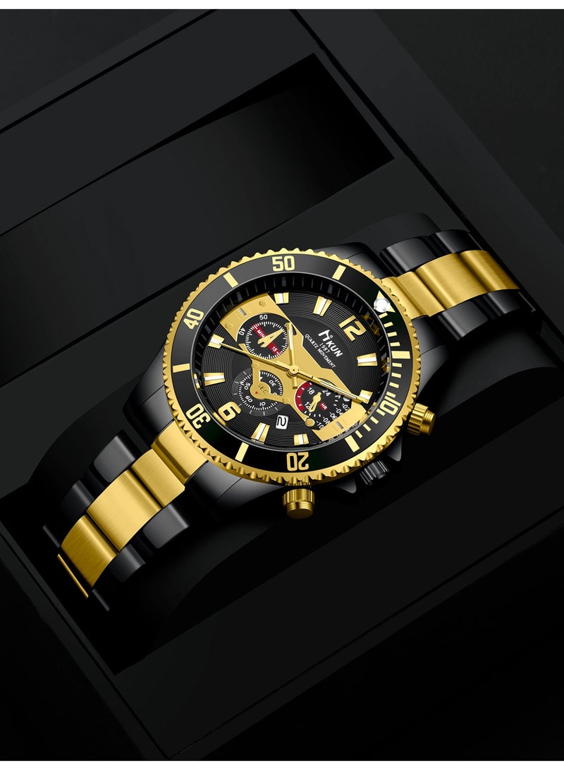 Geneva An atmospheric business men's watch set, paired with a real wallet, keychain, glasses, etc., is suitable for giving the perfect birthday, holiday, and Valentine's Day gift to the other party. - Image 4