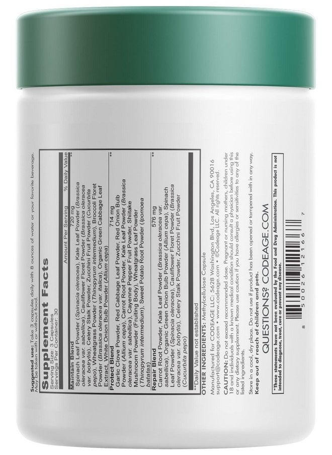 Codeage Instantfood Easy Veggies Over 15 Vegetables Equivalent Allinone Daily Vegan Blend Whole Food Greens Vitamins Supplement Capsules Minerals Phytonutrients Multivitamin Nongmo 90 Ct  - Image 4