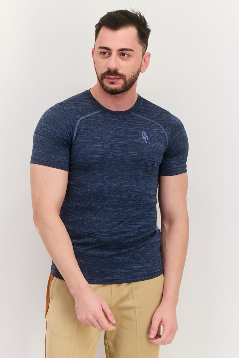 SKECHERS Men Sportswear Fit Short Sleeves Training T-Shirt, Slate Blue - Image 1