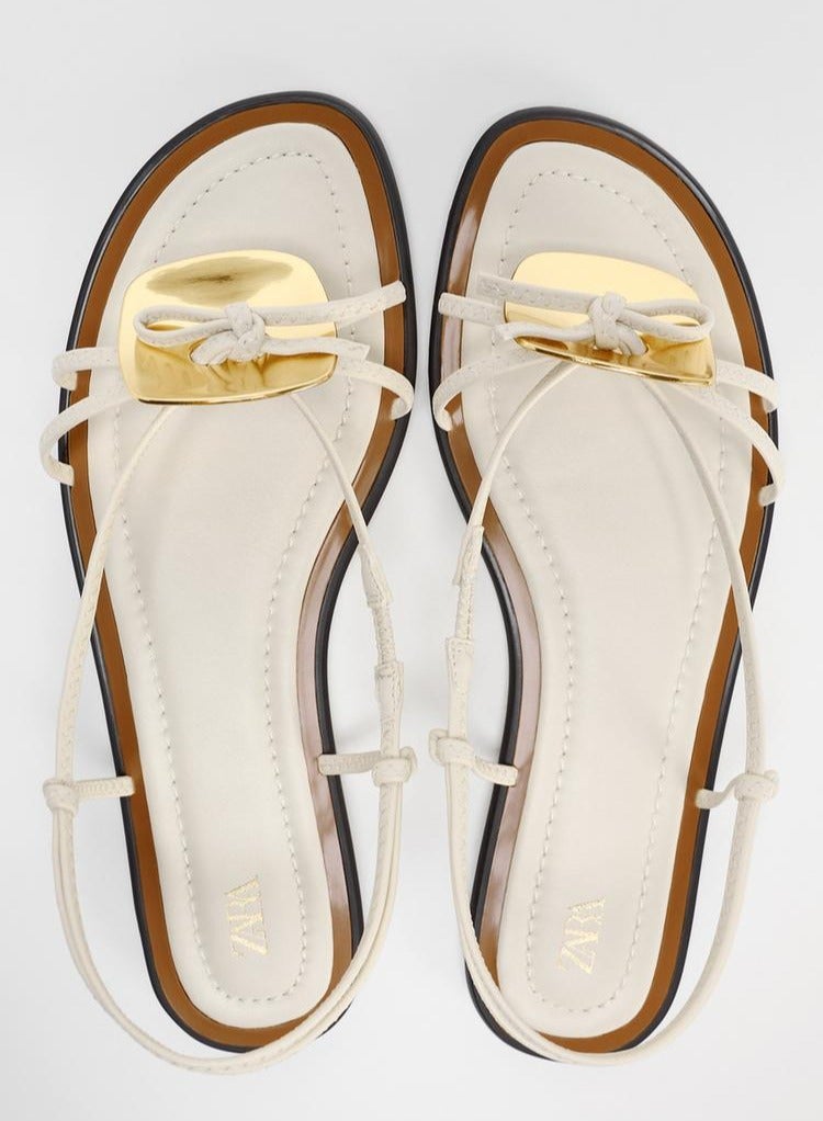 زارا صندل منزلق مسطح مزخرف - Image 5