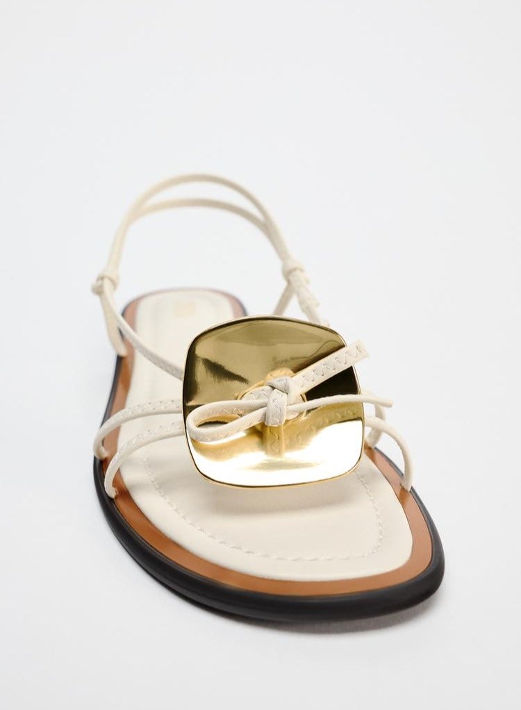 زارا صندل منزلق مسطح مزخرف - Image 3