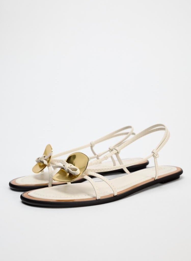 زارا صندل منزلق مسطح مزخرف - Image 2