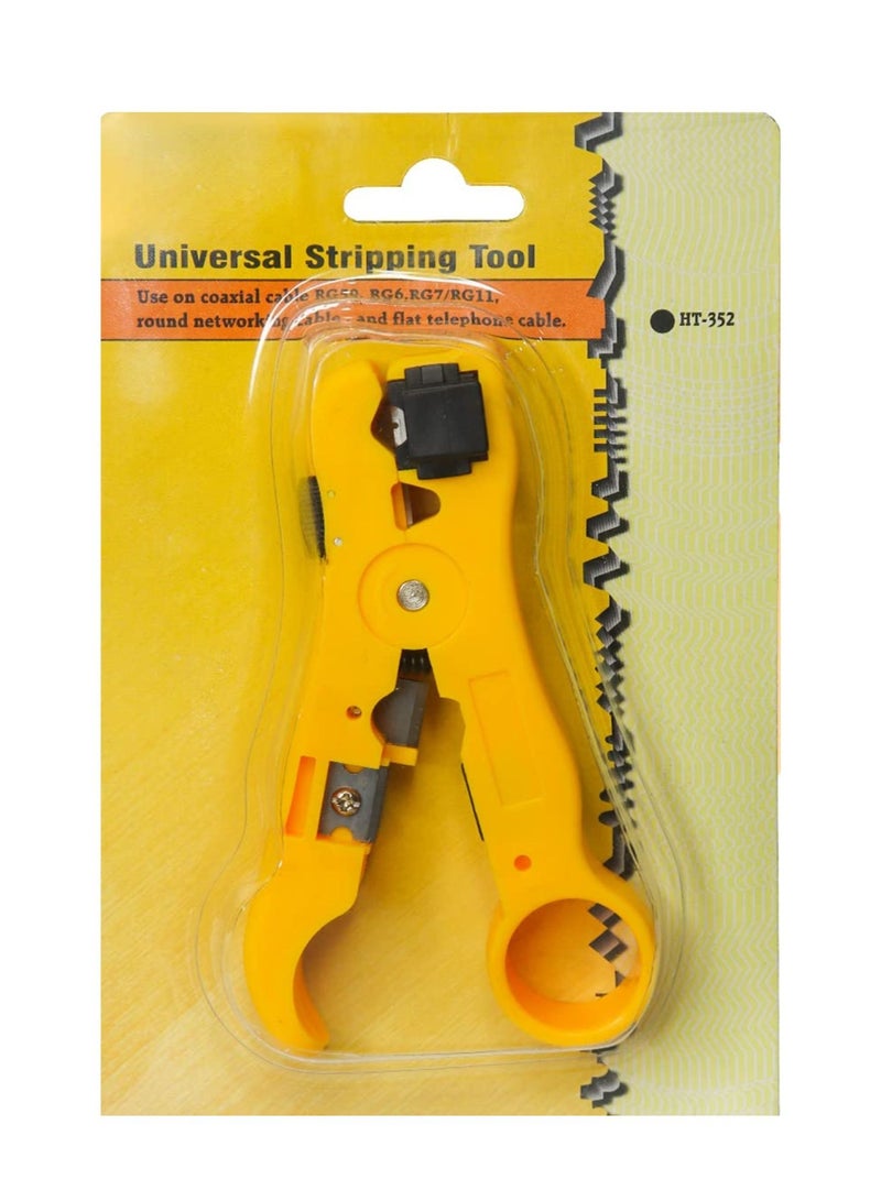 Terabyte Universal Cable Stripper Cutter for Flat or Round UTP Cat5 Cat6 Wire Coax Coaxial Stripping Tool - Image 1
