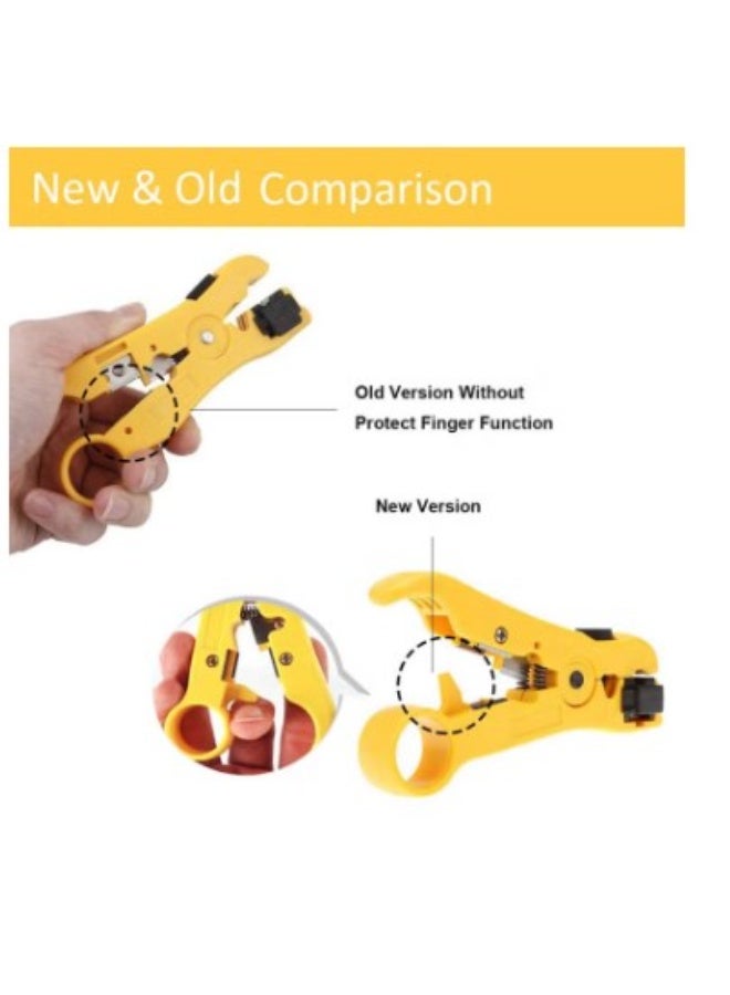 Terabyte Universal Cable Stripper Cutter for Flat or Round UTP Cat5 Cat6 Wire Coax Coaxial Stripping Tool - Image 4