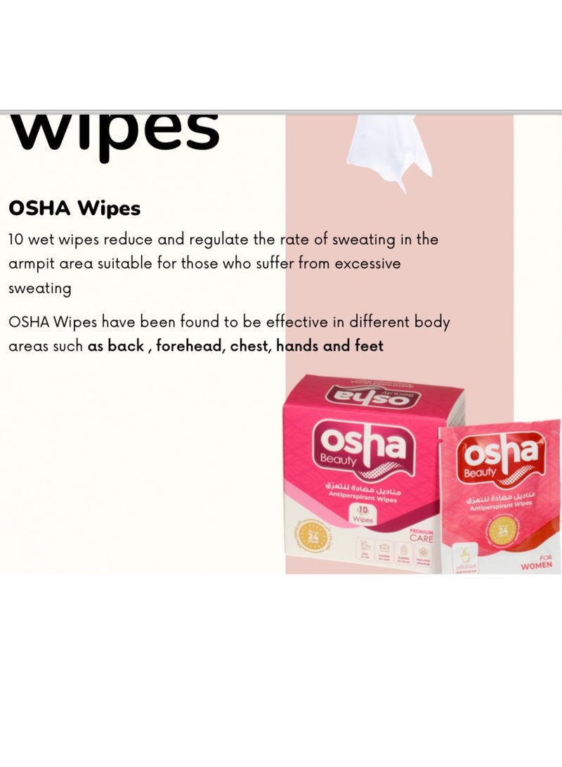 OSHA Beauty Antiperspirant Wipes- 10wipes - Image 4